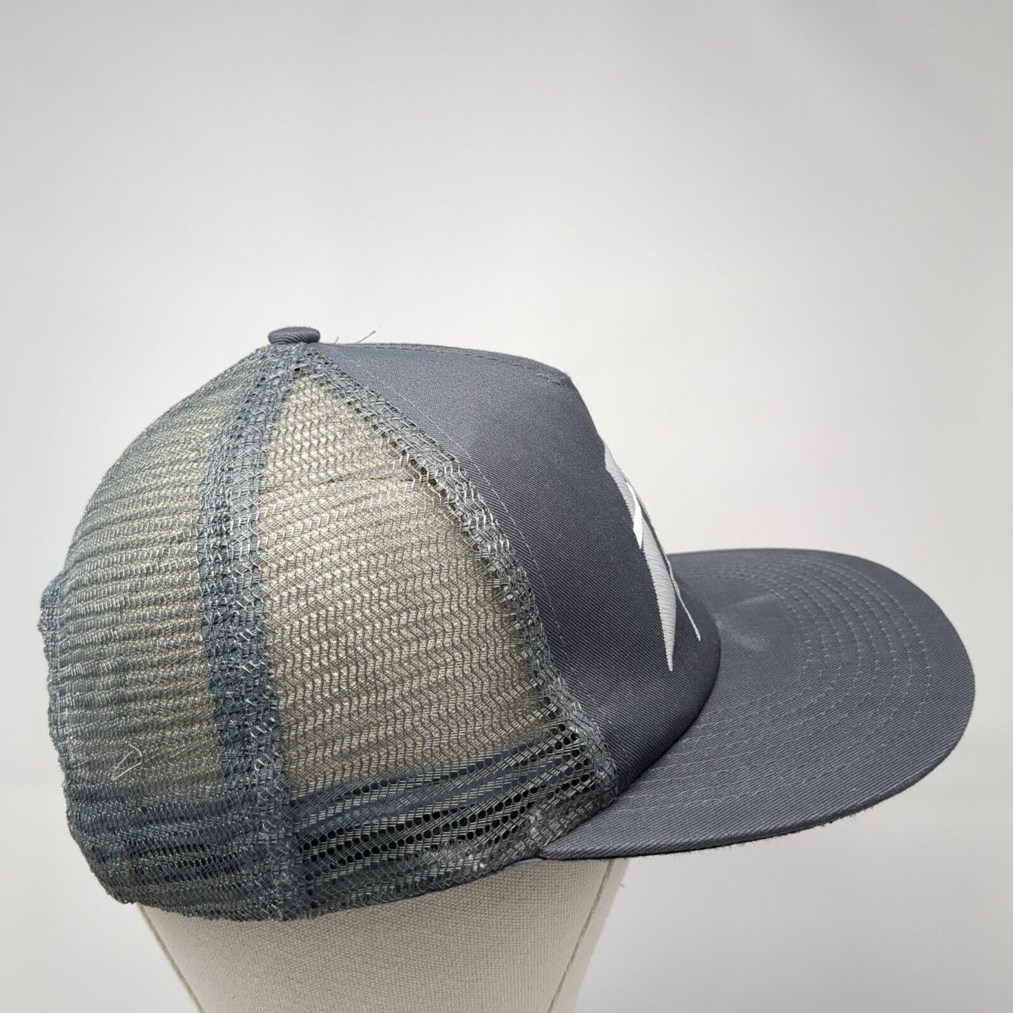 Fly Racing Snapback Mesh Back Trucker Hat Gray One Size Embroidered