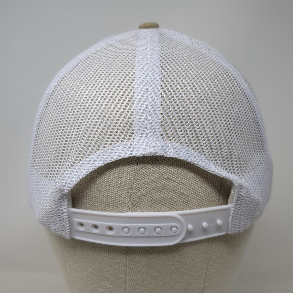 Terry Blacks Barbecue Trucker Hat Beige One Size Snapback Mesh White Black
