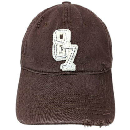 Aeropostale 87 Baseball Cap Brown XL Distressed Brim Aero Underbill Hat