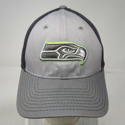 New Era Seattle Seahawks NFL Gray Cap L Mesh Back Stretch Fit 39THIRTY Logo Hat