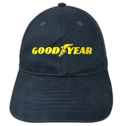 Goodyear Baseball Cap Blue Yellow One Size Adjustable Embroidered Logo Hat