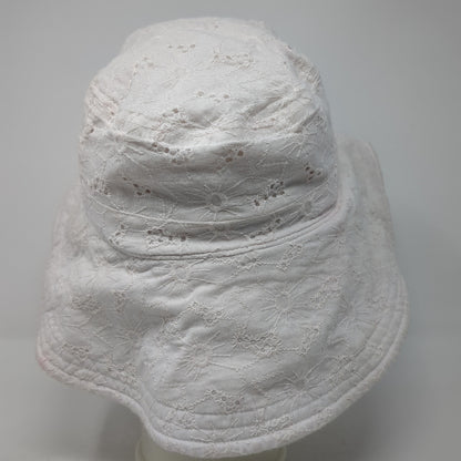 American Eagle Outfitters Bucket Hat White One Size Adjustable Strap Eyelet