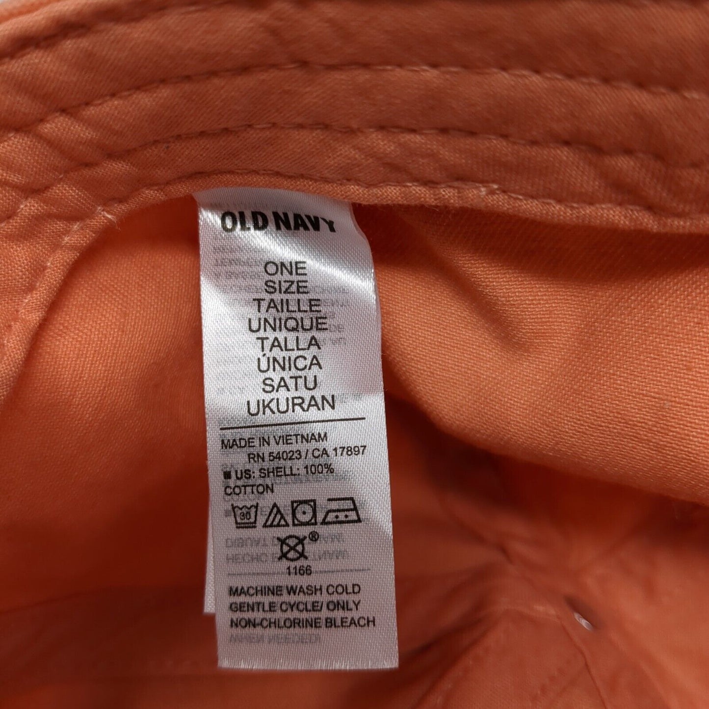 Old Navy Slideback Hat Orange One Size Adjustable Solid 6 Panel Blank