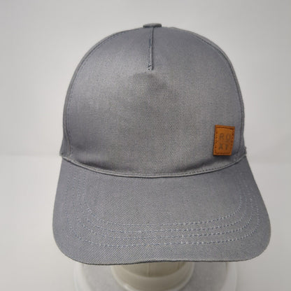 Roxy Leather Patch Strapback Hat Gray One Size Adjustable Solid Outdoor