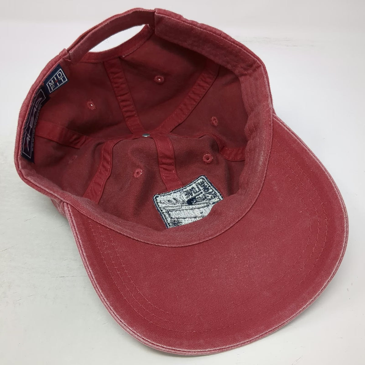 Ahead Baseball Cap Red One Size Beaches Turks & Caicos Palm Tree Slideback Hat
