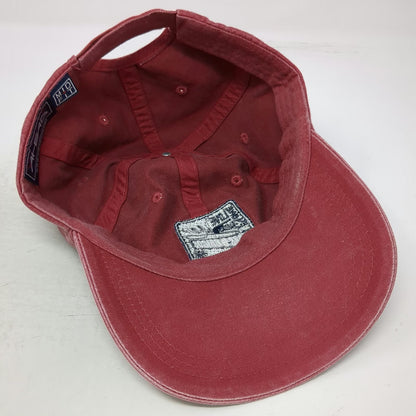 Ahead Baseball Cap Red One Size Beaches Turks & Caicos Palm Tree Slideback Hat