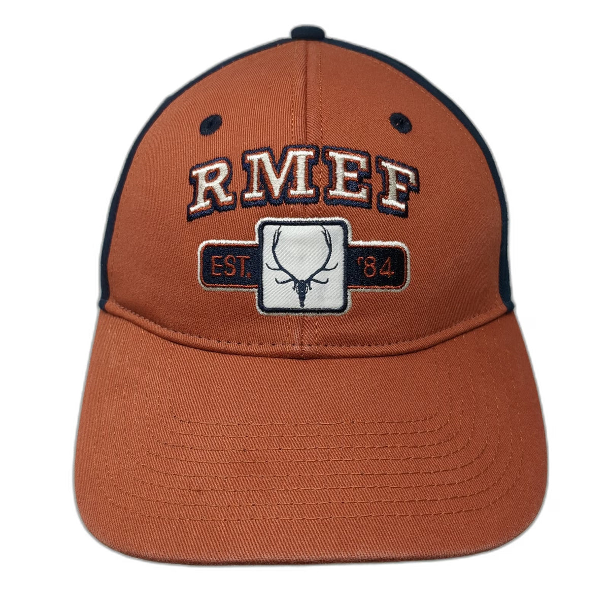 RMEF Rocky Mountain Elk Foundation Baseball Cap Orange Blue One Size Elk Hat