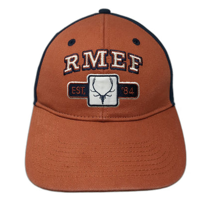 RMEF Rocky Mountain Elk Foundation Baseball Cap Orange Blue One Size Elk Hat
