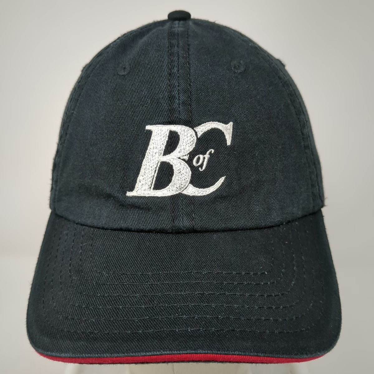 Otto Baseball Cap Black One Size Bank of Commerce Strapback Sandwich Brim Hat