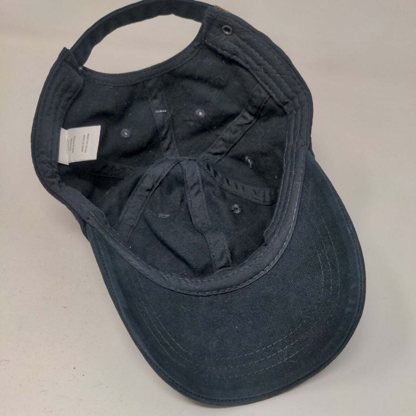 Unbranded Slideback Hat Black One Size Adjustable Vented Holes Blank Cotton