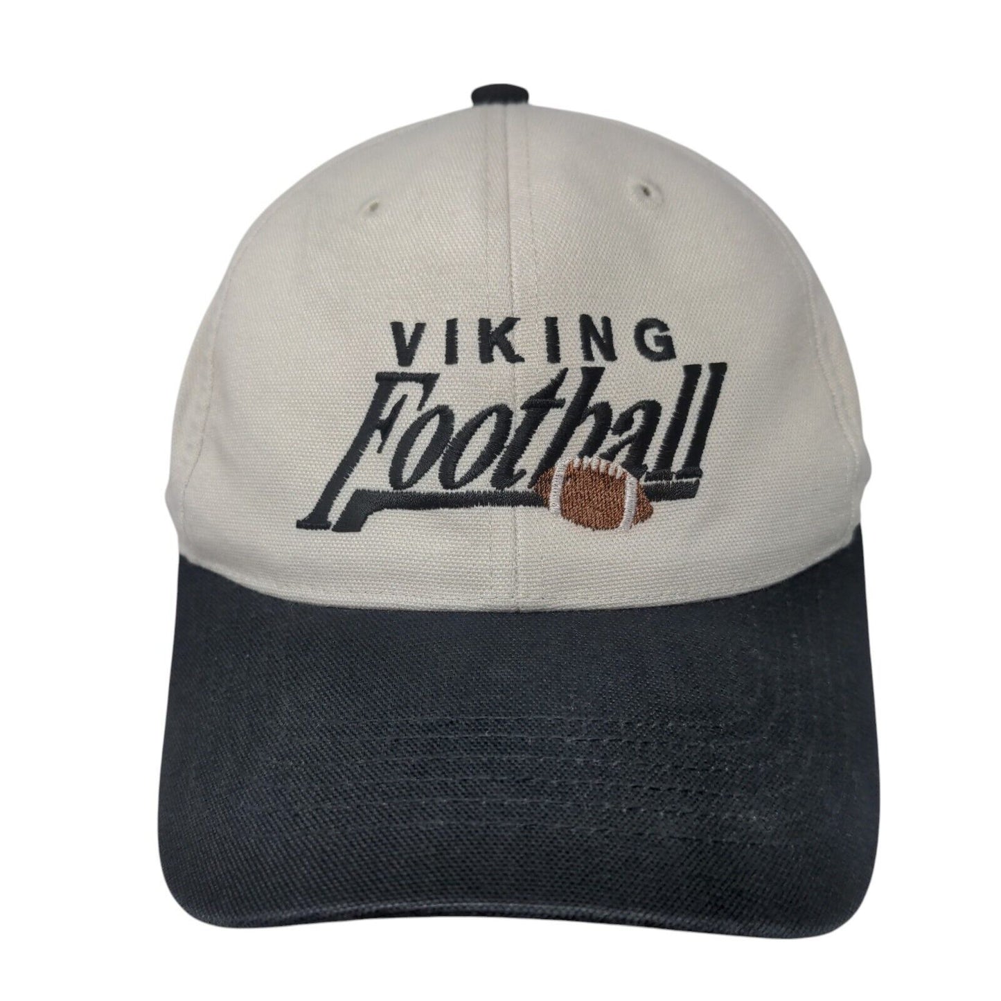 Viking Football Slideback Hat Tan One Size Embroidered Colorblock