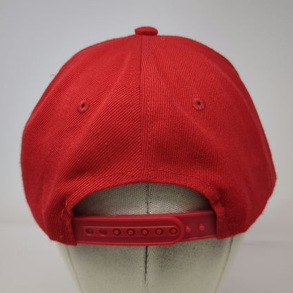 Six Flags Snapback Hat Red OSFM The Flash DC Comics Lightning Bolt Adjustable