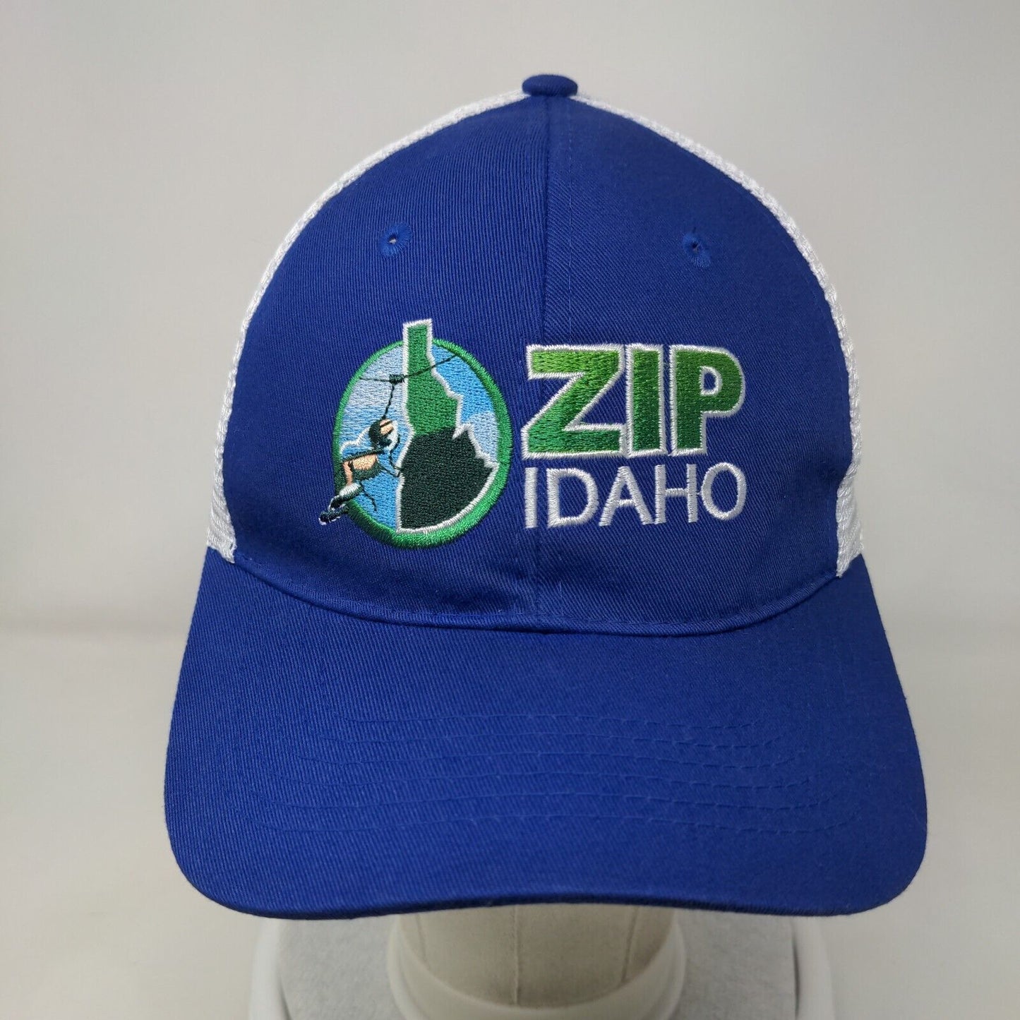 Zip Idaho Snapback Mesh Back Trucker Hat Blue OSFA Colorblock Vie