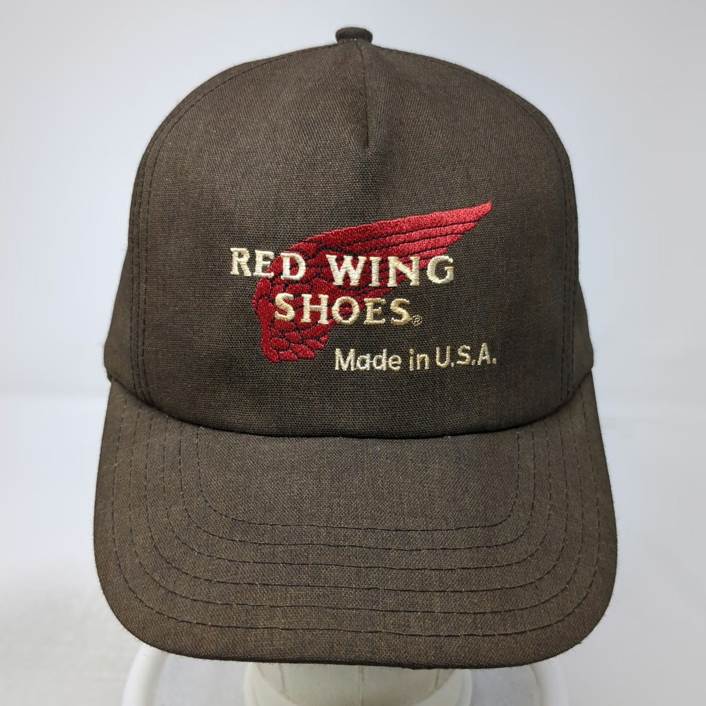 Kap King Trucker Brown Red Wing Shoes Snapback Hat Made in USA Vintage