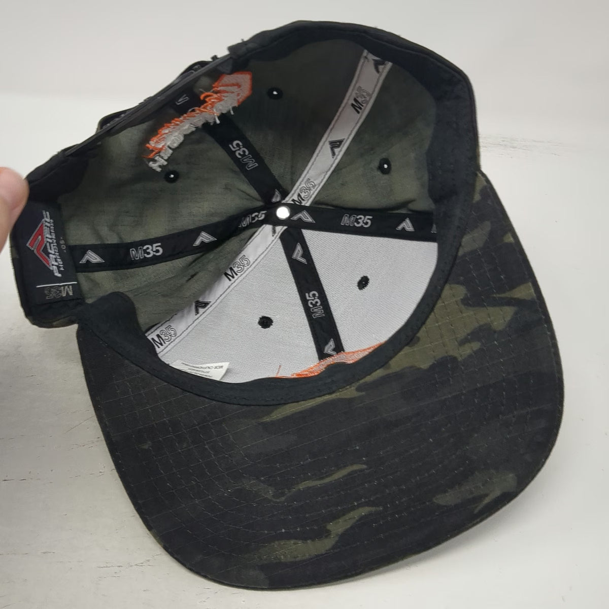 Pacific Headwear Snapback Black Camo One Size Cordura Alasconnect Tech Logo Hat