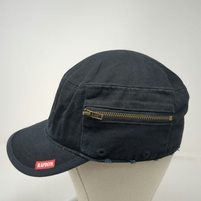 Rapid Dominance Army Cap Black M Side Zipper Pocket Distressed Tactical Hat