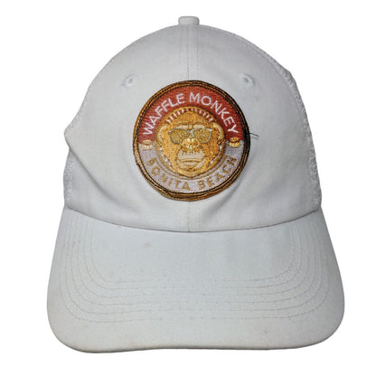 Waffle Monkey Bonita Beach Snapback Hat White OS Adjustable Mesh Back Adams