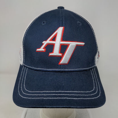 AT Strapback Trucker Hat Blue One Size Embroidered Mesh Back American Tackle Co.