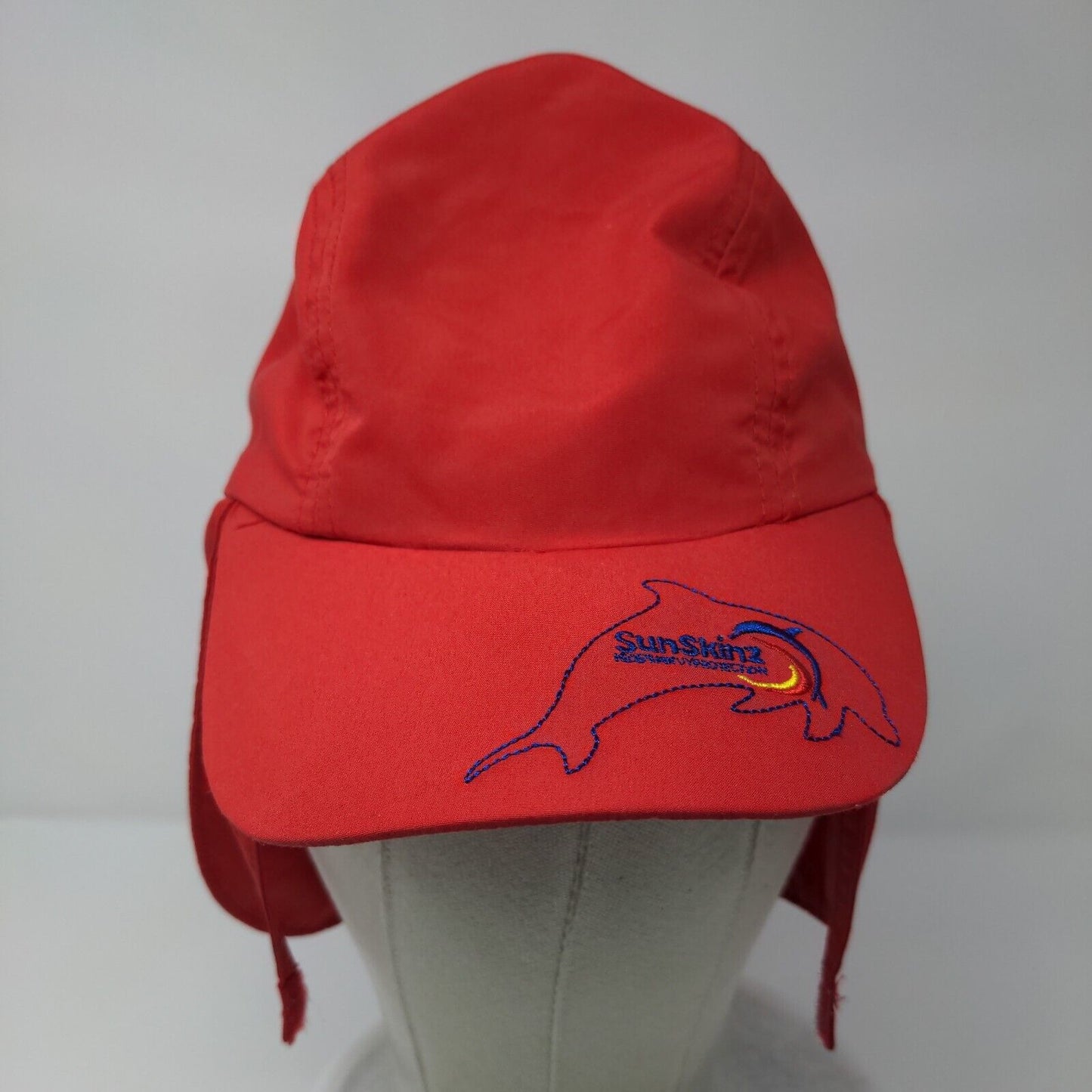 Sun-Skinz UV Protection Kids Trapper Hat Red 1-6 Years Embroidered Ear Flaps
