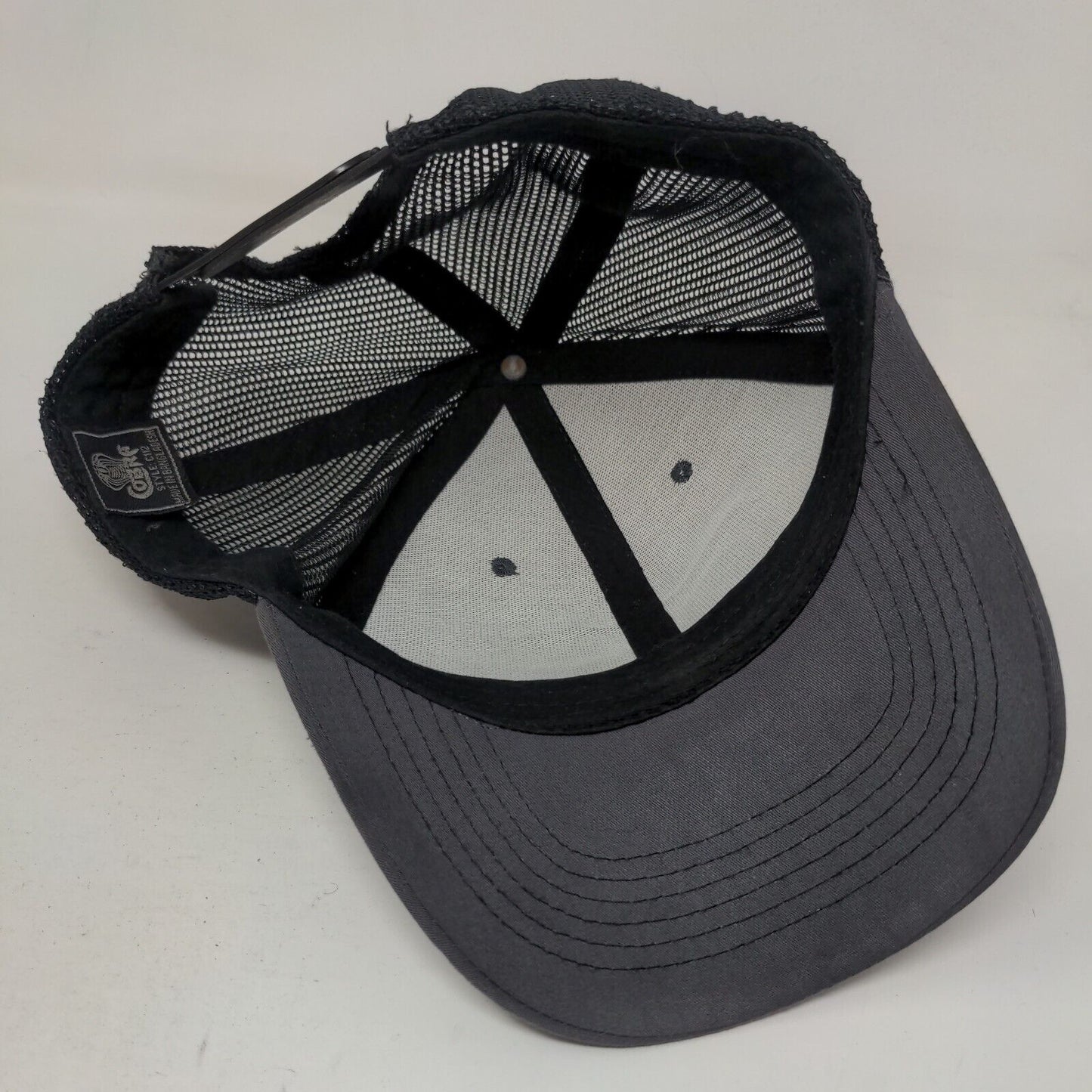 Sims Snapback Mesh Back Trucker Hat Gray One Size Embroidered Patch Colorblock
