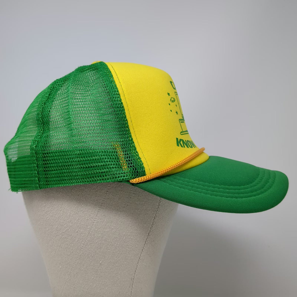 Trucker Hat Yellow Green One Size Stranger Things Camp Know Where Mesh Snapback