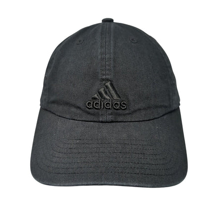 Adidas Slideback Hat Black One Size Adjustable Embroidered Vented Holes 6 Panel