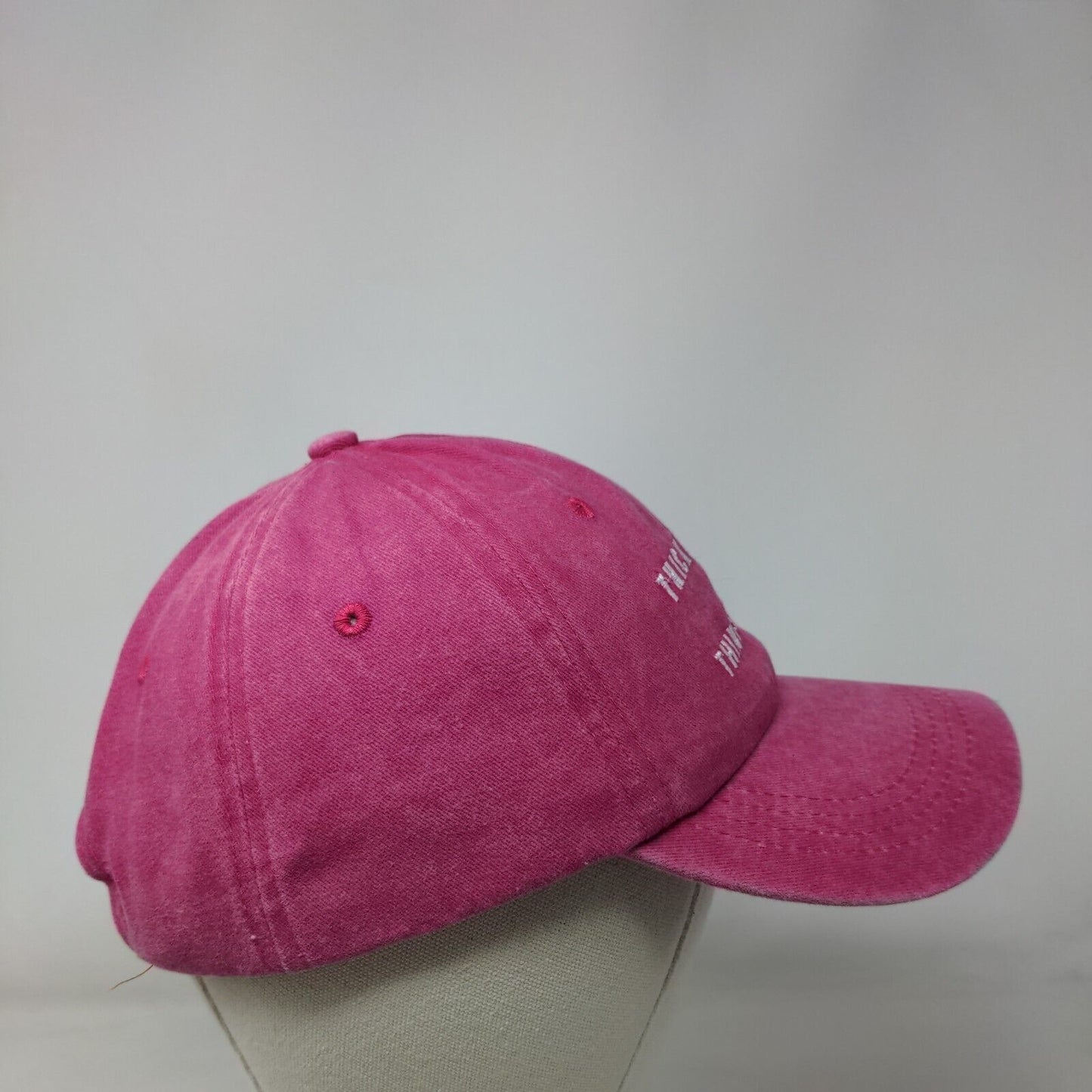 Thick Thighs x Thin Patience Slideback Hat Pink One Size Adjustable Embroidered