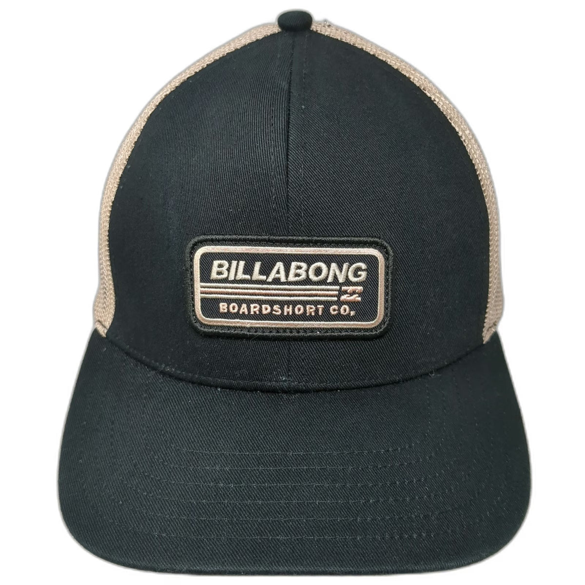 Billabong Trucker Hat Black One Size Mesh Back Boardshort Co Snapback Logo Patch