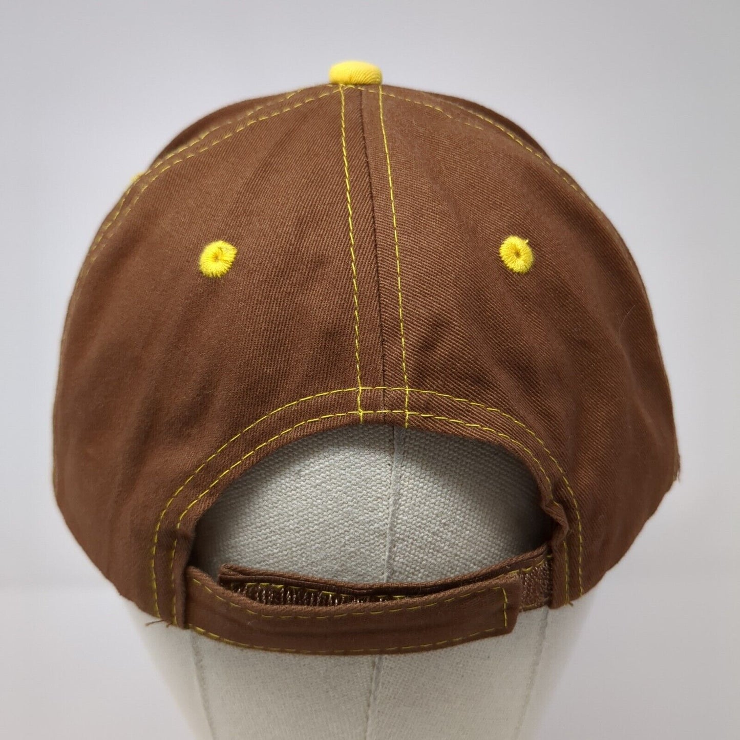 C-A-L Ranch Stores Strapback Hat Brown OSFA Adjustable Solid 6 Panel