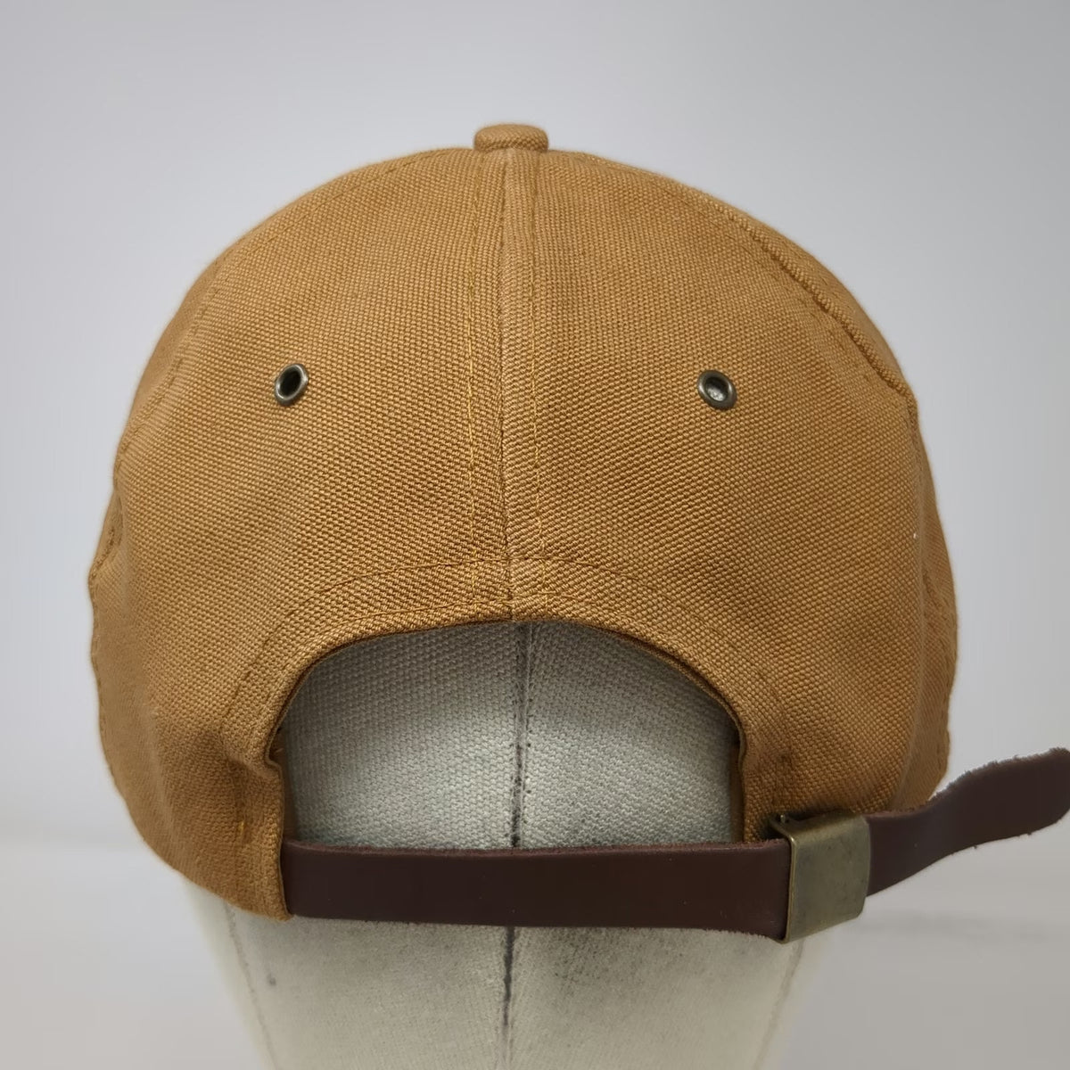NRA ILA Leather Patch Brown Baseball Cap Hat Made in USA Metal Buckle Vintage