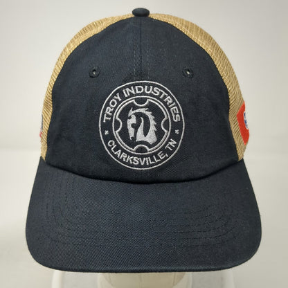 Troy Trucker Hat Black Gold One Size Tennessee US Flag Clarksville TN Mesh