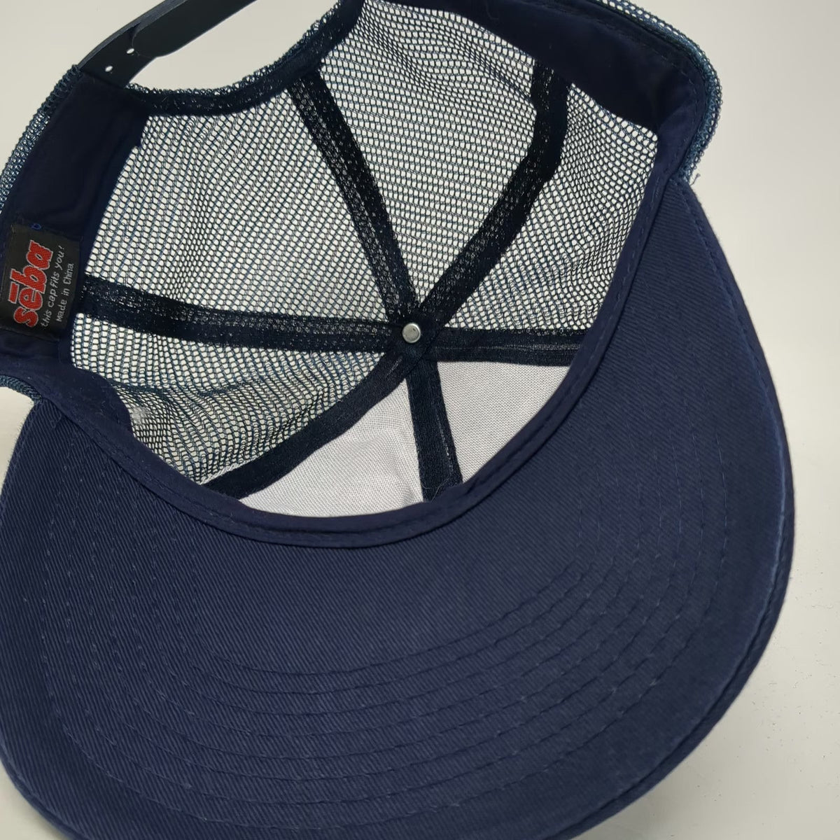 Seba Viking Freight Trucker Hat Blue One Size Snapback Mesh Back Logo Structured