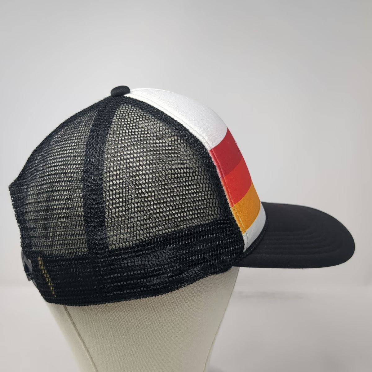 Otto Trucker Hat White Black One Size Hawaii Running Lab Retro Stripes Mesh Back
