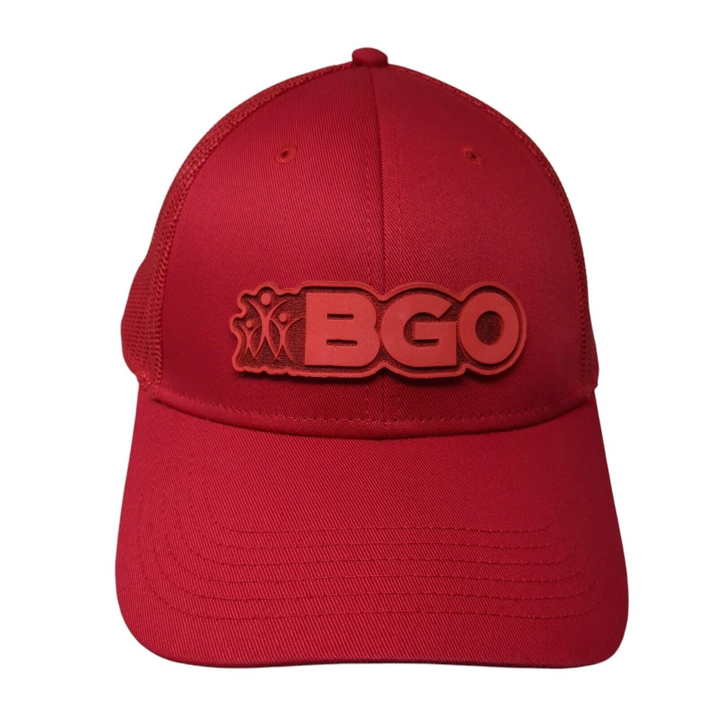 BGO Snapback Trucker Hat Red One Size Adjustable 6 Panel Mesh Back Otto