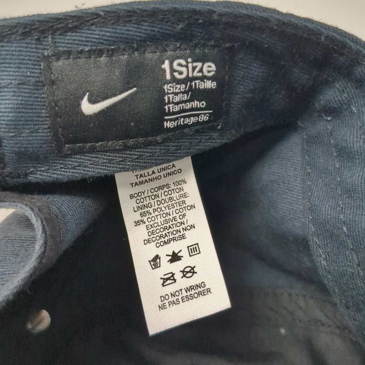 Nike Baseball Cap Blue One Size Heritage 86 Embroidered Logo Slideback Hat