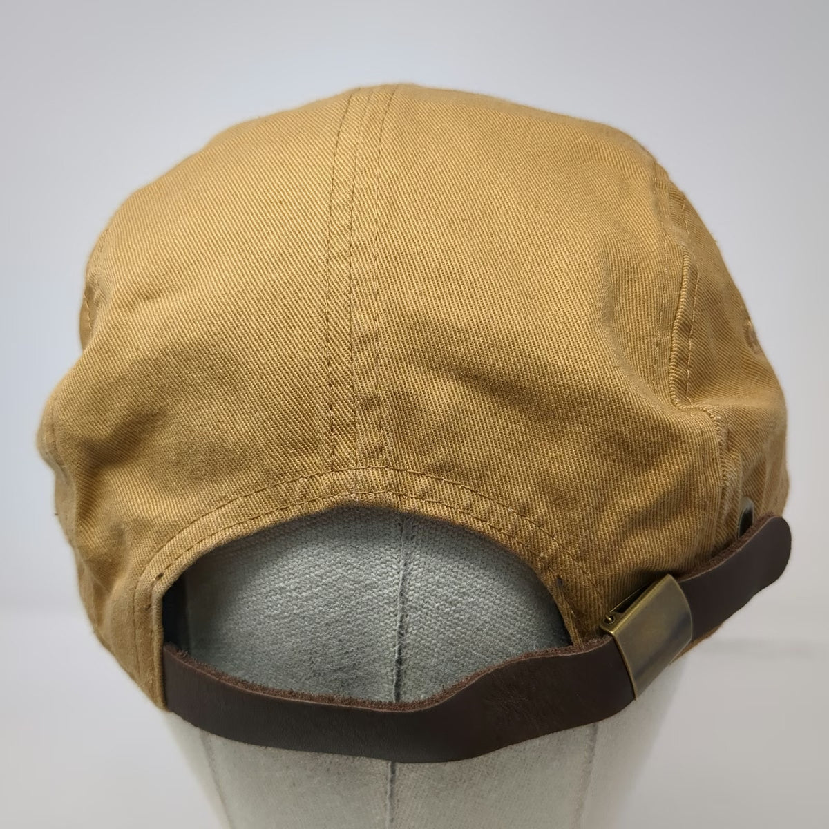 Pukka 5 Panel Brown Black Blue One Size Leather Strapback Cotton Tree Logo Hat