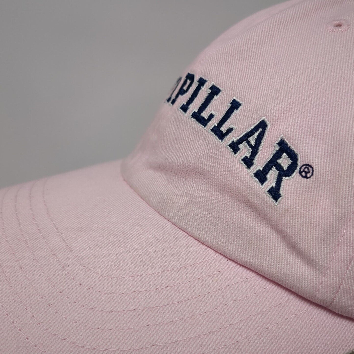 Caterpillar Slideback Hat Pink OSFM Adjustable Embroidered Vented Holes 6 Panel