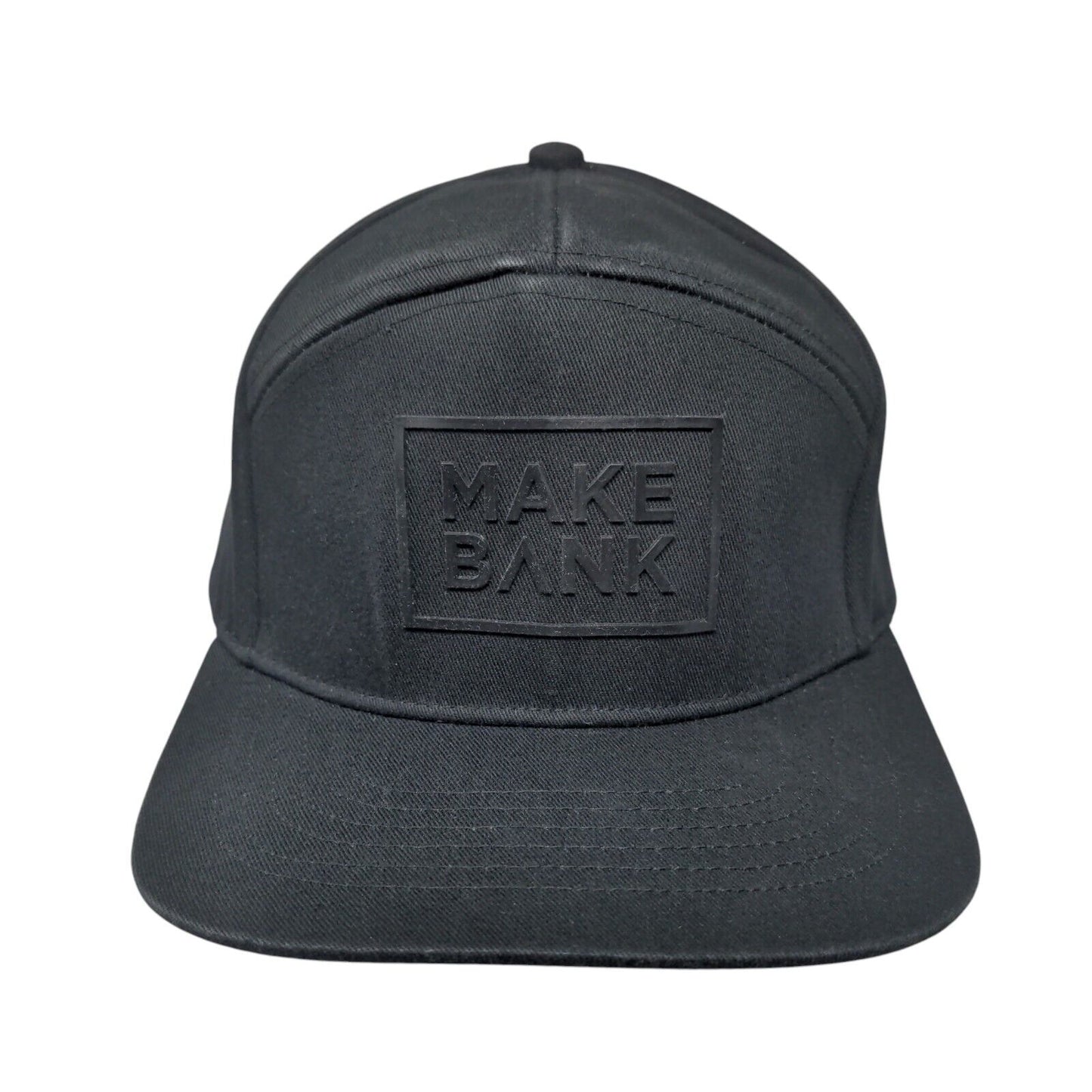 Make Bank Snapback Hat Black One Size Adjustable Clickbank Vent Holes