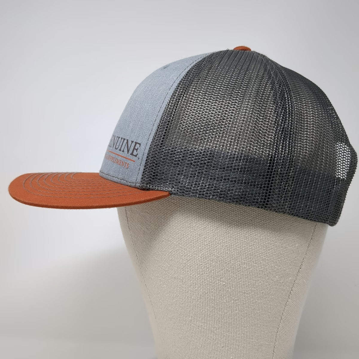 Richardson Trucker Hat Gray Orange One Size Genuine Feed & Supplements Snapback