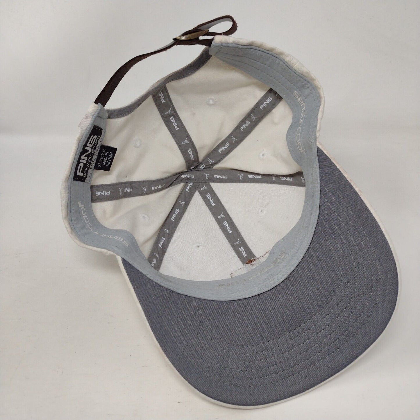 PING Phoenix Arizona USA Slideback Hat Cream One Size Adjustable Vented Holes