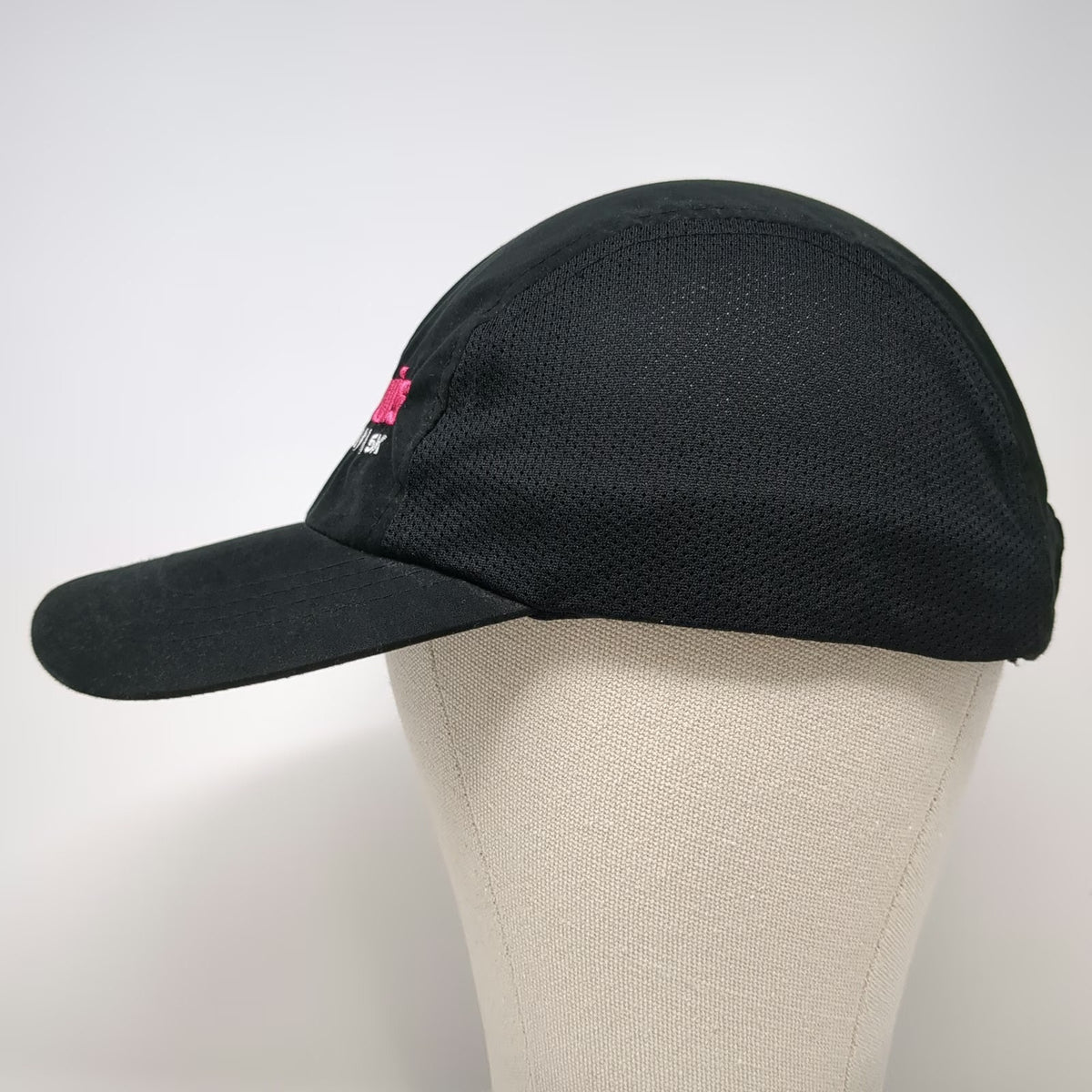 Headsweats Baseball Cap Black Pink One Size Running Mesh Hat GO St Louis 26.2