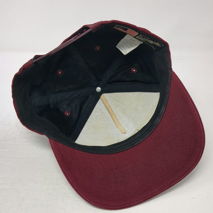 HUF 5 Panel Red Hat One Size Snapback Flat Brim Square Logo Patch Cotton
