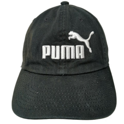Puma Baseball Cap Black One Size Cotton Logo Strapback Adjustable Athletic Hat