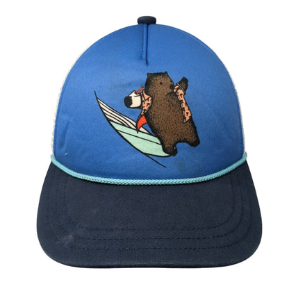 Bear Snapback Trucker Hat Blue Youth Boys One Size Mesh Back Rope Patagonia