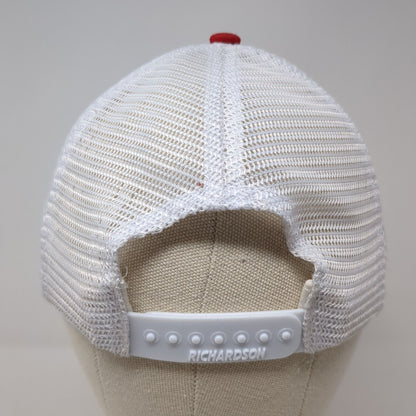 Bear Lake Patch Snapback Mesh Back Trucker Hat Red M/L Richardson
