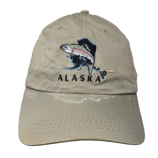 Alaska Arctic Circle Enterprises Fitted Hat Tan Embroidered Logo Fish