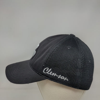 Clemson Tigers Fitted Mesh Back Hat Black OSFM Embroidered Pawn Logo NCAA