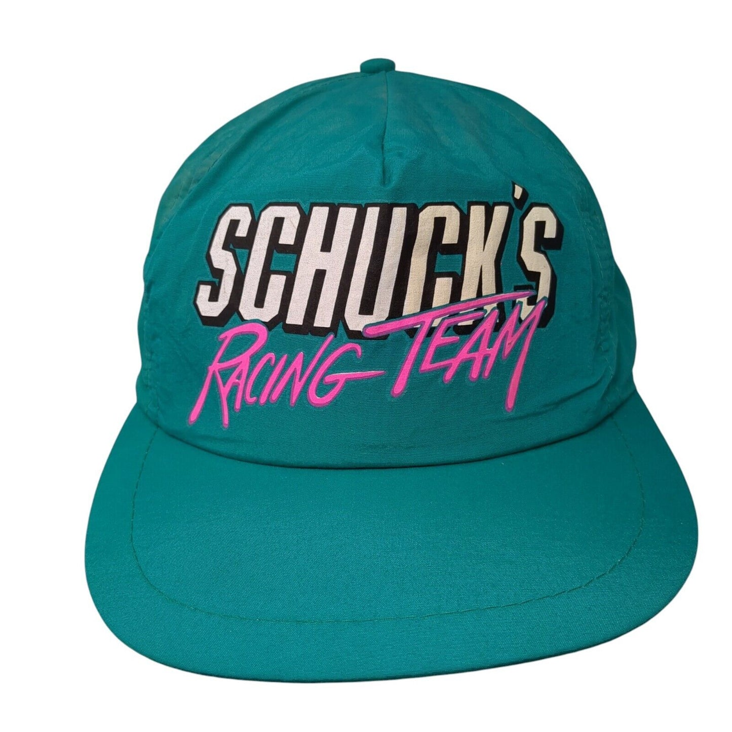 Schuck's Racing Team Snapback Hat Green One Size Adjustable Lightweight Nylon