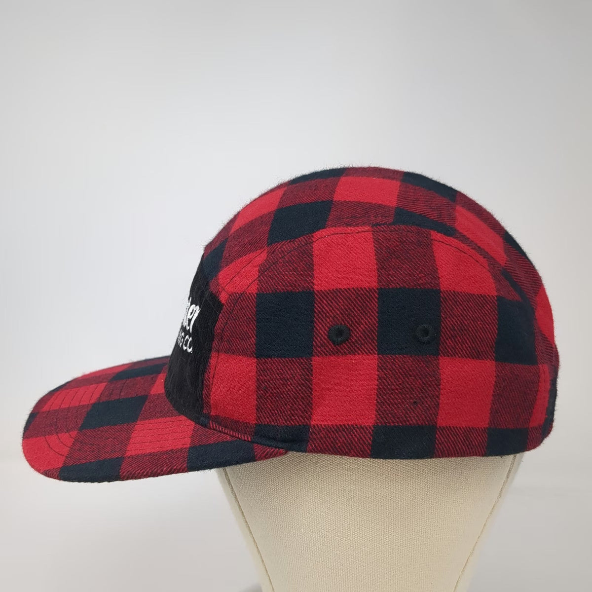 Red Black Buffalo Plaid 5 Panel Hat Dorchester Brewing Co One Size Slideback