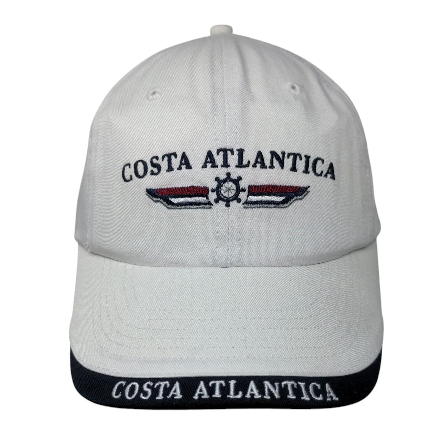 Costa Atlantica Slideback Hat White OS Adjustable Embroidered Gear For Sports